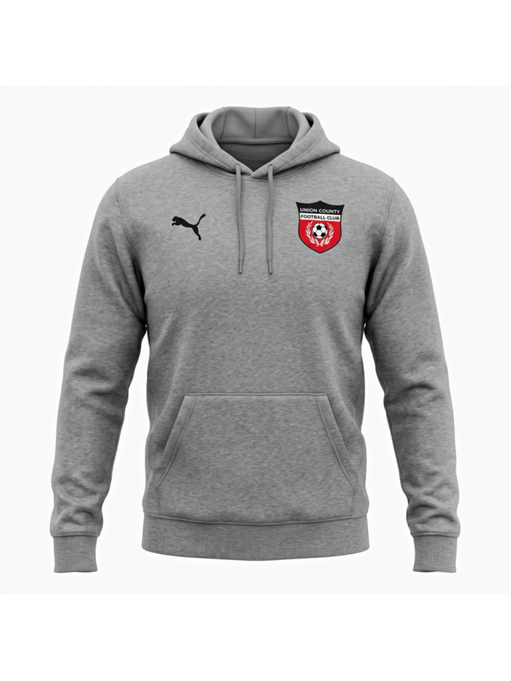 PUMA Union County Football Club Soccer Hoodie Gray Pullover Sweatshirt Size S